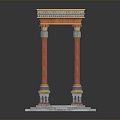 European style pillar stone pillar stone pillar 3d model