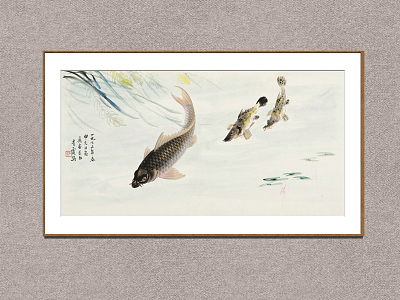 New Chinese Animal Painting Wu Qingxia Fish Picture model