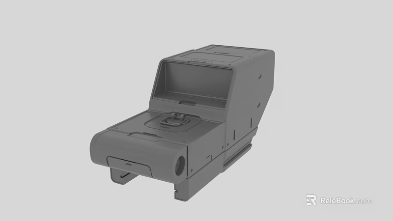 Gray Industrial Electronic Device 3D Model With Display Screen And Control Interface 3d model 