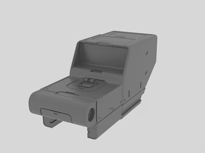 Gray Industrial Electronic Device 3D Model With Display Screen And Control Interface 3d model