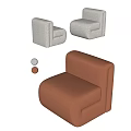 Modern Minimalist Sofa Stool Design With Soft Velvet Upholstery In White Orange And Beige Colors
