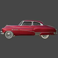 Vintage Red Classic Car With White Wall Tires Chrome Grille And Sleek Body Design
