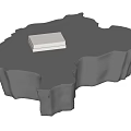 Modern Gray Coffee Table With Irregular Edge Design And White Box Decor 3d model