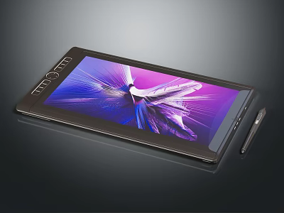 Sleek Modern Electronic Tablet Featuring Stylus Pen And Colorful High Resolution 3d model