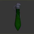 Mythical Weapon With Green Blade Silver Hilt Dragon Head And Coiled Design