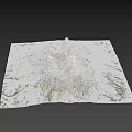 Rocky Snow Covered Mountain Peak Terrain With Green Vegetation At Base