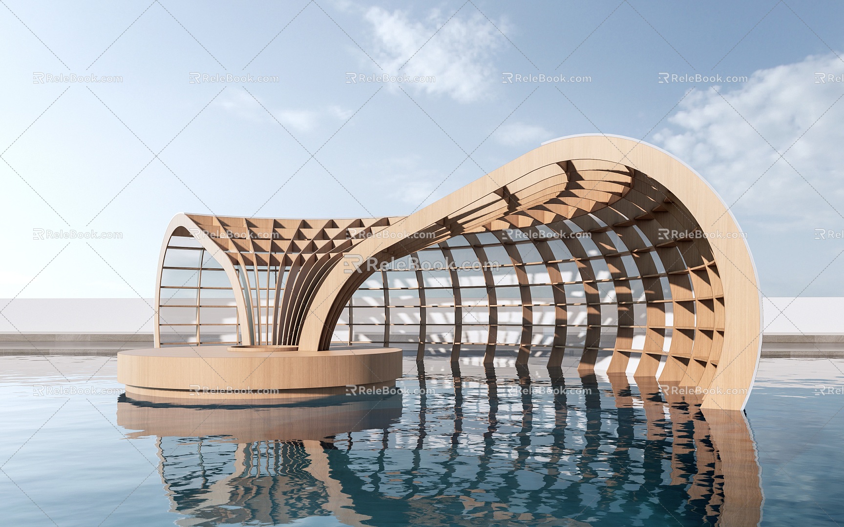 Modern landscape gallery landscape structure landscape pavilion special-shaped gallery 3d model