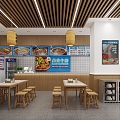 Beef Soup Baking Shop New Chinese Fast Food Restaurant Dining Bar 3d model