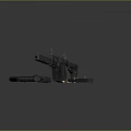 Black Tactical Rifle With Various Accessories Magazine Scope Tools And Parts