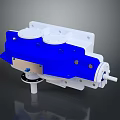 Blue And White Mechanical Component With Plastic Housing And Metal Connectors