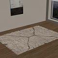 Light Colored Square Rug With Leaf Vein Texture On Wooden Floor By Window