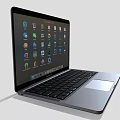 Modern Laptop Display With Colorful App Icons On Screen And Sleek Design