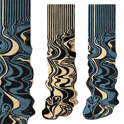 Square Rugs With Modern Wave Patterns In Blue Black Beige Colors For Home Decor 3d model