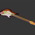 Fender Electric Guitar With Color Gradient Body Red Neck And Tuning Pegs