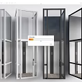 Modern Glass Elevator Designs With Different Color Frames And Interior Styles 3d model