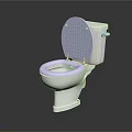 White Modern Toilet With Open Lid And Sleek Design For Bathroom Daily Use