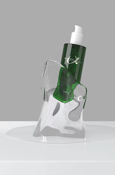 Modern Skin Care Ice Water Skin Care Bottle Defocus 3d model