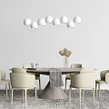 Modern Dining Table and Chair Combination Simple Dining Table and Chair Combination 3d model