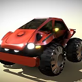 Red Off Road Concept Car With Large Tires And Modern Design Features