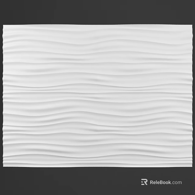 White Wavy Textured Background Wall with Modern Decorative Surface Design 3d model