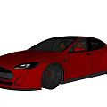 Red Modern Sports Sedan With Black Roof Aerodynamic Design And Alloy Wheels