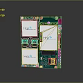 Computer Circuit Board With Holo Modules Chips And Green PCB Components 3d model