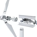 Industrial Wind Turbine Exploded View Showing Internal Mechanical Components And Structure 3d model