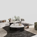 Modern Poliform Sofa Coffee Table Combination 3d model