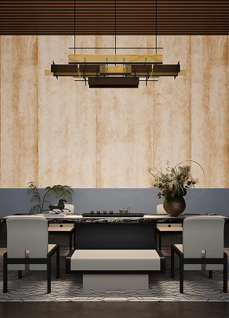 Light Luxury Tea Room 3d model