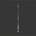 Mythical Golden Decorative Staff With Red Blue Gems And Intricate Patterns