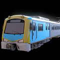 Modern Yellow And Blue Subway Train Exterior Design For Urban Transport