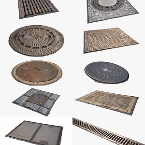 modern manhole cover 3d model