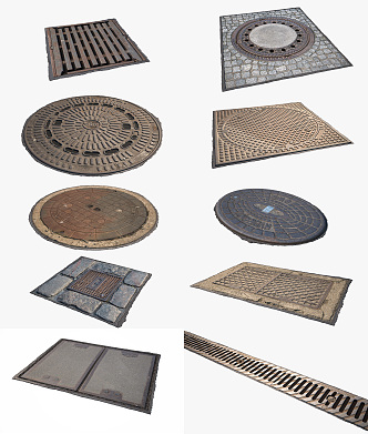 modern manhole cover 3d model