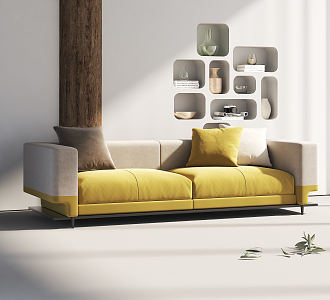 modern double sofa 3d model