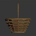 Wicker Basket Filled With Fresh Red Apples On Dark Background