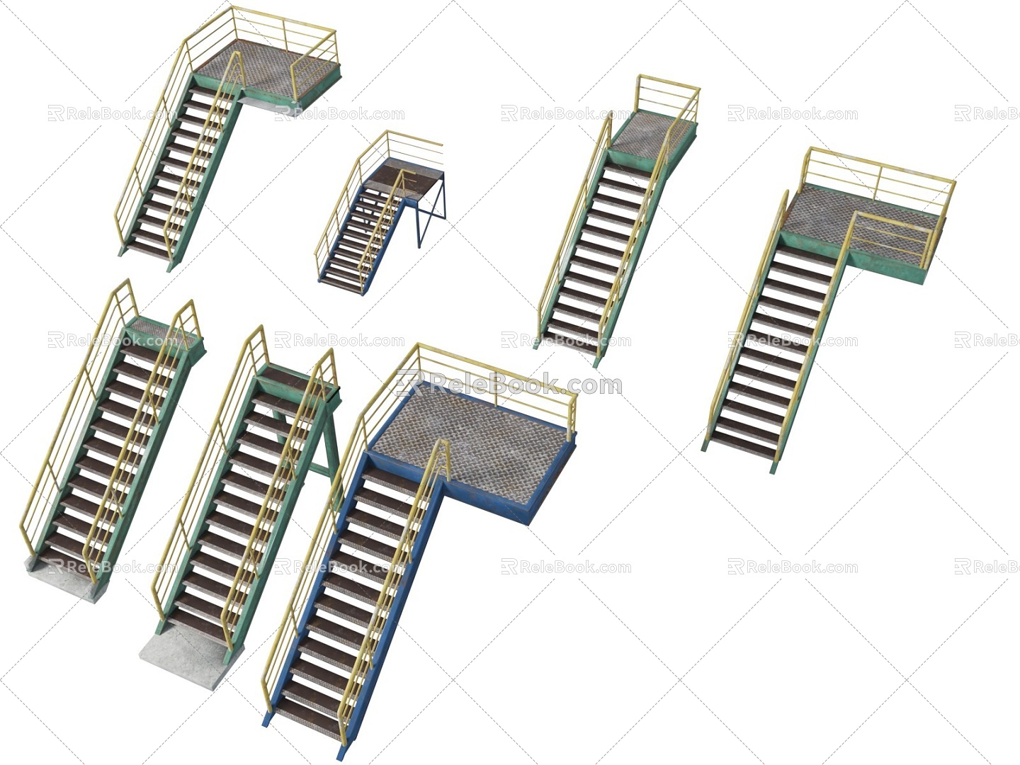 Factory Stairs Factory Steel Stairs Steel Stairs Heavy Industry Engineering Construction 3d model