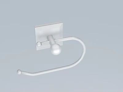 White Wall Mounted Toilet Paper Holder As Bathroom Accessory With Simple Design 3d model