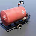 Portable Red Industrial Liquid Storage Tank Trailer Equipment With Wheels And Hose