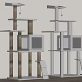 Sturdy Cat Trees With Multi Level Platforms Cubby Holes And Ladders In Brown White