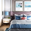 Background double bed 3d model
