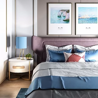 Background double bed 3d model