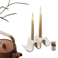 Decorative Ornament Set With Twigs Clear Glass Bottle Ceramic Teapot Mugs And Candles