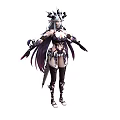Mythical Woman In Intricate Armor With Ornate Headdress And Long Flowing Purple Hair