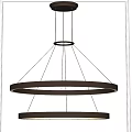 Modern Double Ring Metallic Chandelier With Illuminated Circles In Minimalist Setting 3d model