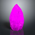 Vibrant Glowing Pink Pointed Crystal With Shiny Surface On Dark Background