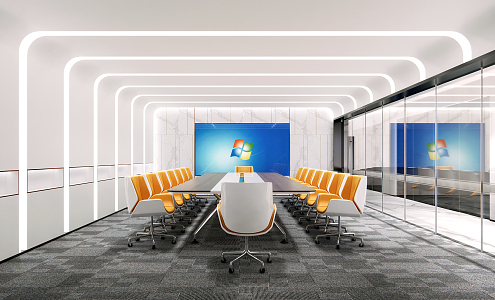 Modern Meeting Room Meeting Table and Chair 3d model