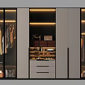 Modern Wardrobe Design With Glass Doors Interior Lighting Hanging Clothes And Storage Drawers