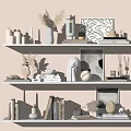 Modern Ornaments Combination Ornaments Decorative Rack Laminar Partition Vase 3d model
