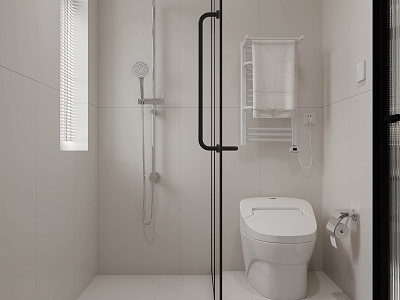 Toilet Shower Room Dry and Wet Separation Cream Wind Towel Rack Simple G033 model