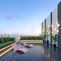 Light Luxury Simple Modern Outdoor Roof Balcony 3d model